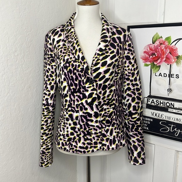 Marc Cain Leopard Print Blazer Size 2 - Picture 3 of 10